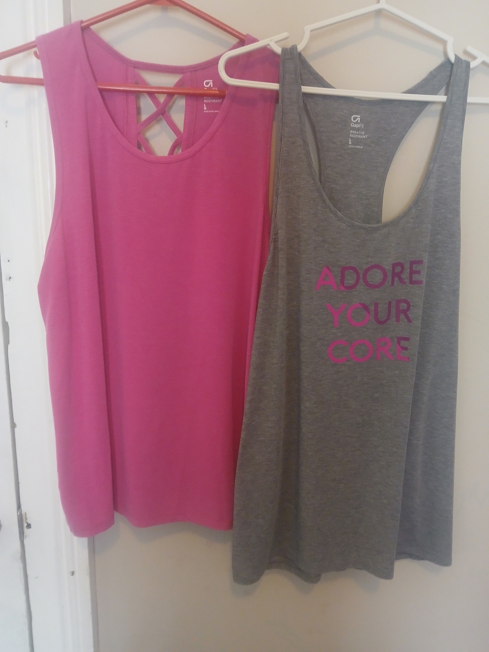 Gap Fit Pink & Gray Tank Tops - Set of 2